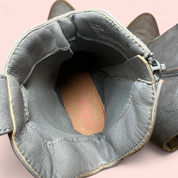 Blue faux suede western ankle boots - Picture 6 of 6